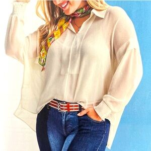 Cabi Abby white Cream Blouse